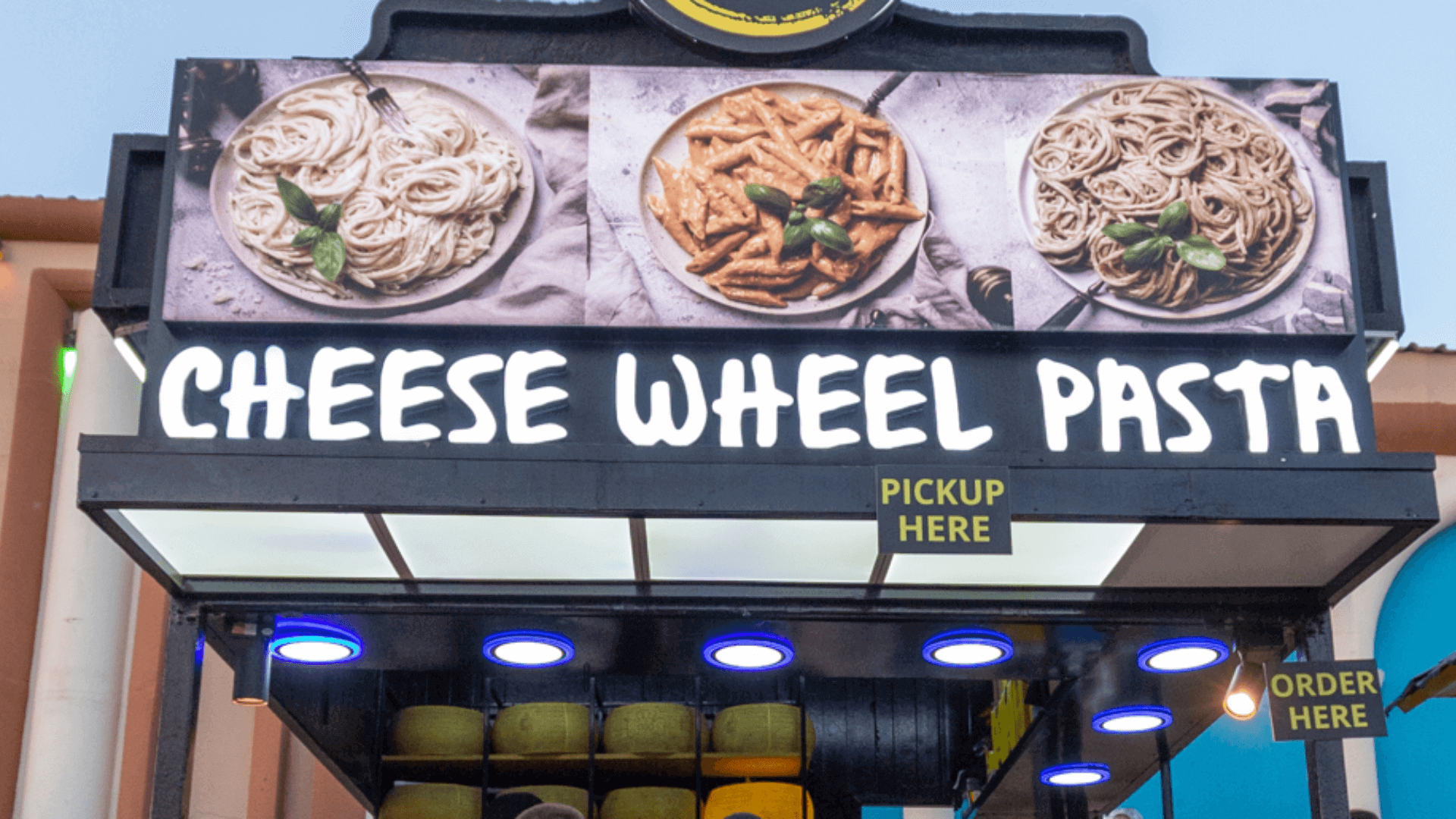 Cheese Wheel Pasta at Global Village